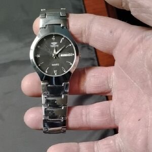 Trendy Black and Silver Men's Watch